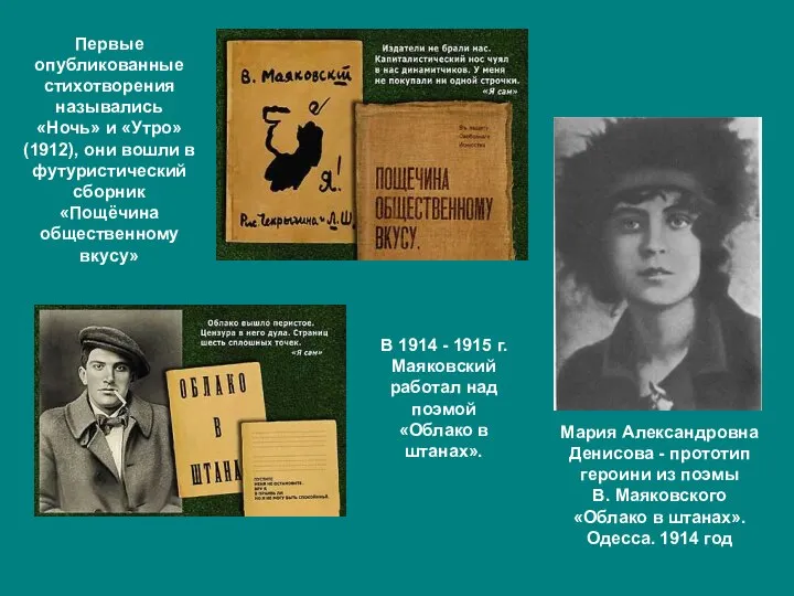 Мария Александровна Денисова - прототип героини из поэмы В. Маяковского «Облако