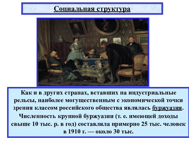 Как и в других странах, вставших на индустриальные рельсы, наиболее могущественным