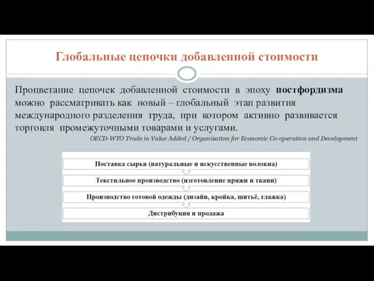 Глобальные цепочки добавленной стоимости Процветание цепочек добавленной стоимости в эпоху постфордизма