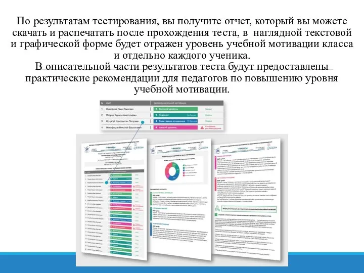 По результатам тестирования, вы получите отчет, который вы можете скачать и