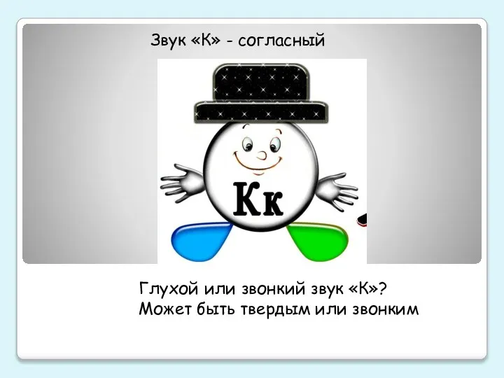 Звук «К» - согласный Глухой или звонкий звук «К»? Может быть твердым или звонким