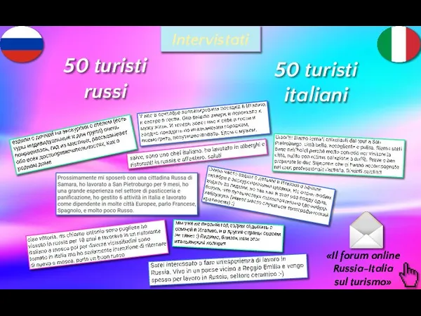 Intervistati 50 turisti russi 50 turisti italiani «Il forum online Russia-Italia sul turismo»