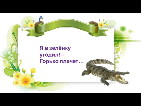 Я в зелёнку угодил! – Горько плачет… Крокодил ЗООЗАГАДКА