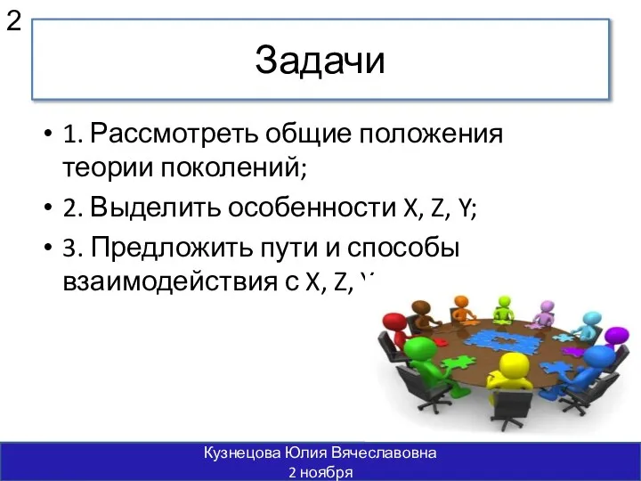 1. Рассмотреть общие положения теории поколений; 2. Выделить особенности X, Z,