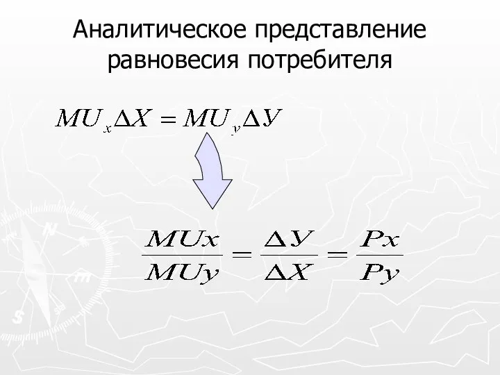 Аналитическое представление равновесия потребителя