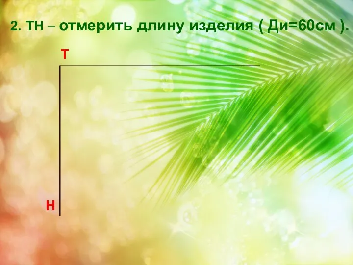 2. ТН – отмерить длину изделия ( Ди=60см ). Т Н