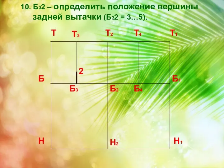 2 10. Б32 – определить положение вершины задней вытачки (Б32 = 3…5).