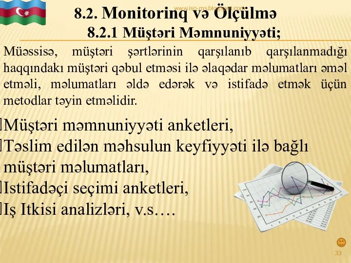 8.2. Monitorinq və Ölçülmə 8.2.1 Müştəri Məmnuniyyəti; Müştəri məmnuniyyəti anketleri, Təslim