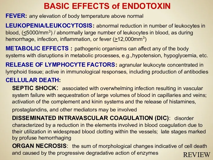 BASIC EFFECTS of ENDOTOXIN FEVER: any elevation of body temperature above