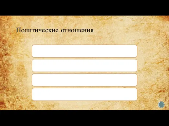 Политические отношения Корпорация собственников земли одновременно является политической и военной иерархией