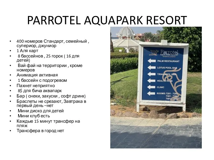 PARROTEL AQUAPARK RESORT 400 номеров Стандарт, семейный , супериор, джуниор 1