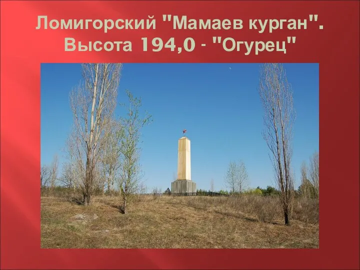 Ломигорский "Мамаев курган". Высота 194,0 - "Огурец"