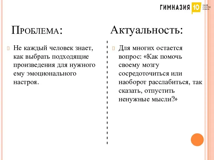 Проблема: Не каждый человек знает, как выбрать подходящие произведения для нужного