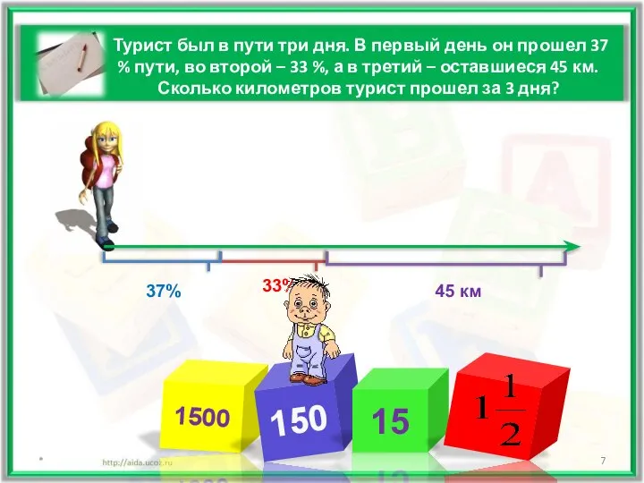 Турист был в пути три дня. В первый день он прошел