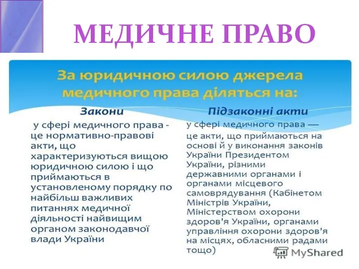 МЕДИЧНЕ ПРАВО