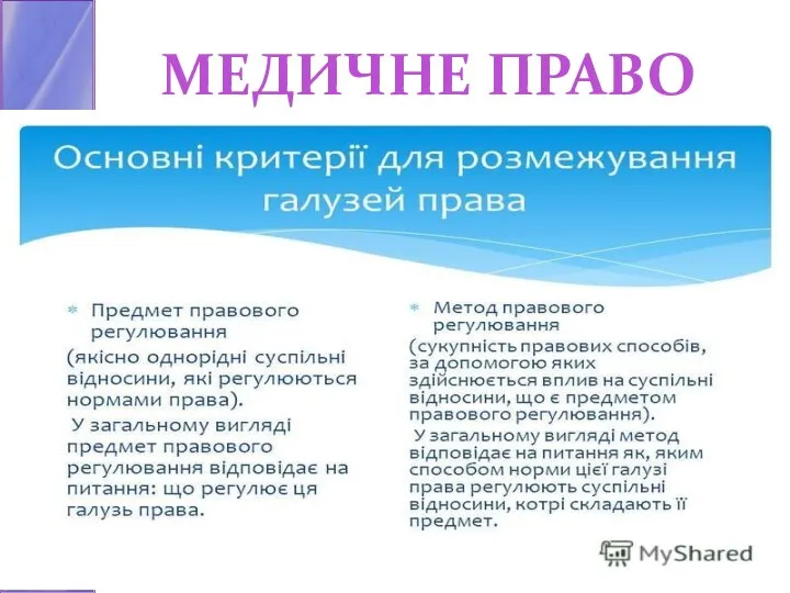 МЕДИЧНЕ ПРАВО