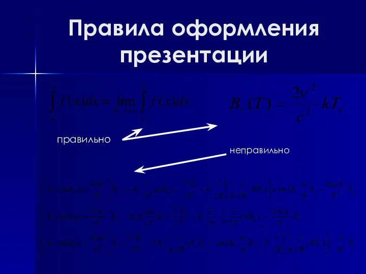 Правила оформления презентации правильно неправильно