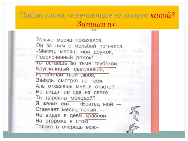 Найди слова, отвечающие на вопрос какой? Запиши их.