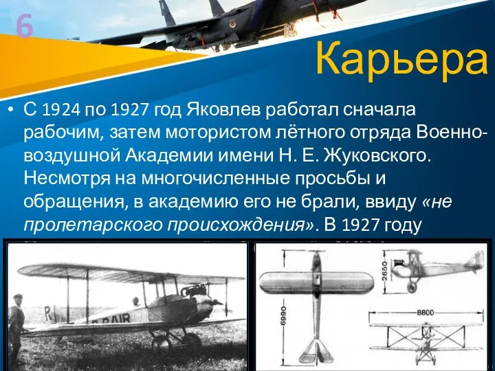 Карьера С 1924 по 1927 год Яковлев работал сначала рабочим, затем