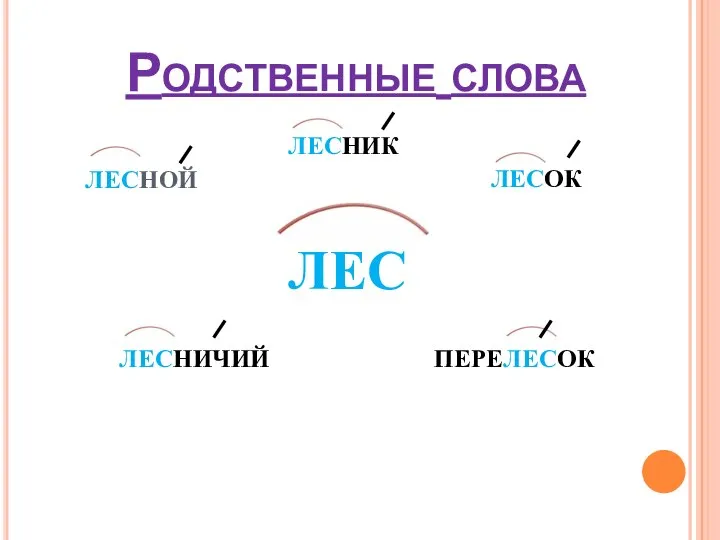 лесник лесной лес лесок лесничий перелесок Родственные слова