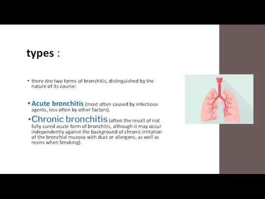 types : there Are two forms of bronchitis, distinguished by the