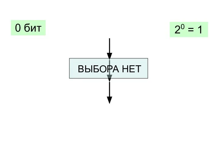 0 бит 20 = 1 ВЫБОРА НЕТ