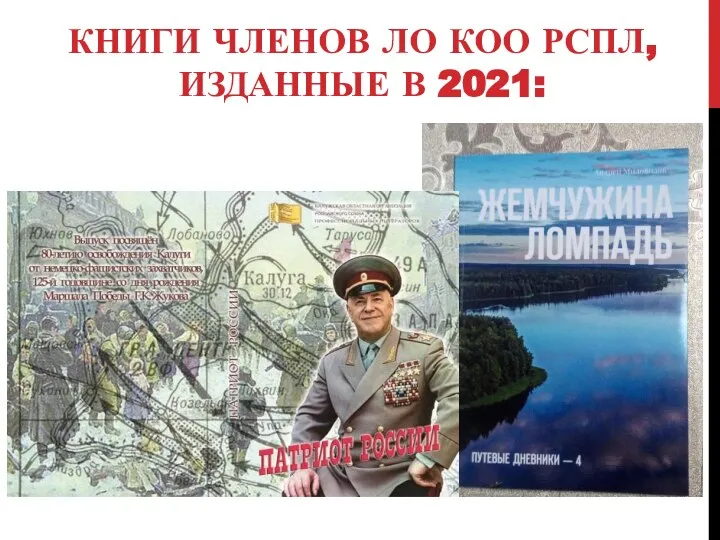 КНИГИ ЧЛЕНОВ ЛО КОО РСПЛ, ИЗДАННЫЕ В 2021: