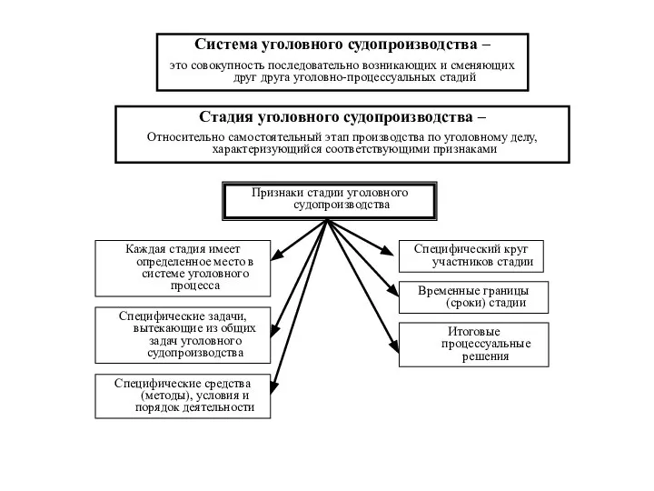 Система уголовного судопроизводства – это совокупность последовательно возникающих и сменяющих друг