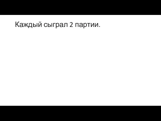 Каждый сыграл 2 партии.