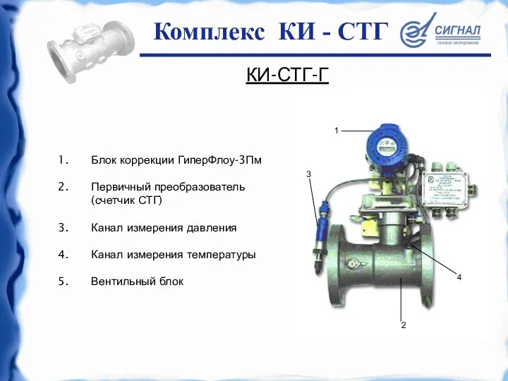 КИ-СТГ-Г Блок коррекции ГиперФлоу-3Пм Первичный преобразователь (счетчик СТГ) Канал измерения давления