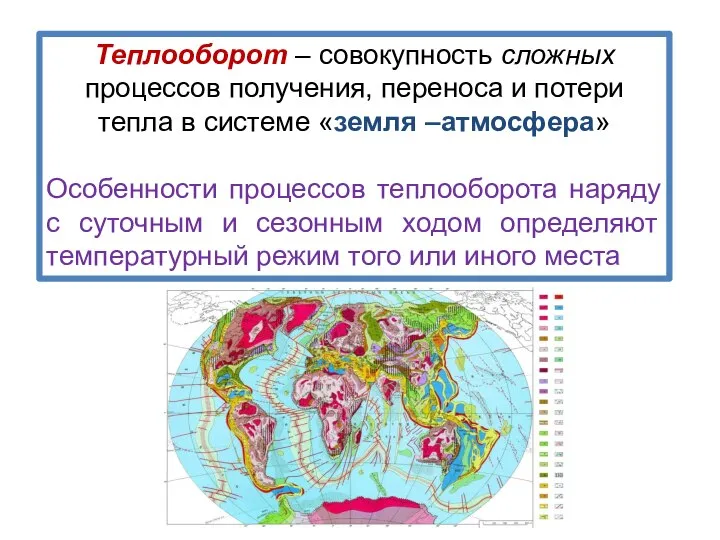 Теплооборот – совокупность сложных процессов получения, переноса и потери тепла в