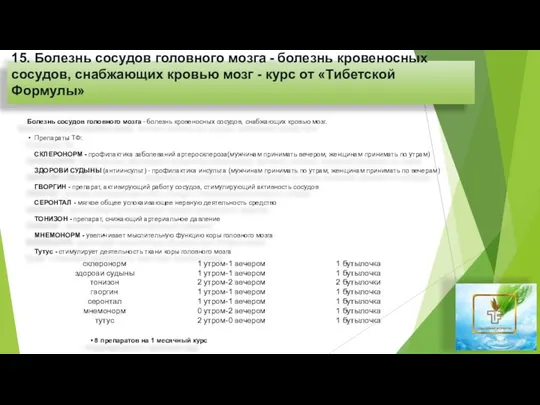 15. Болезнь сосудов головного мозга - болезнь кровеносных сосудов, снабжающих кровью