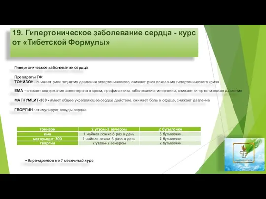 19. Гипертоническое заболевание сердца - курс от «Тибетской Формулы» Гипертоническое заболевание