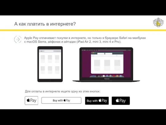 А как платить в интернете? Apple Pay оплачивает покупки в интернете,