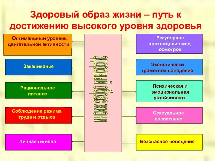 Здоровый образ жизни – путь к достижению высокого уровня здоровья здоровый образ жизни