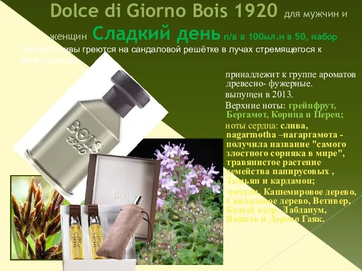 Dolce di Giorno Bois 1920 для мужчин и женщин Сладкий день