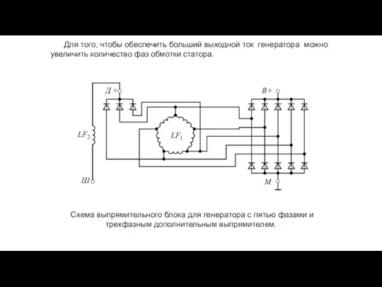 Для того, чтобы обеспечить больший выходной ток генератора можно увеличить количество