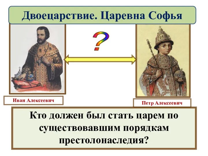 В 1682 г. царь Федор умер. Остро встал вопрос о престолонаследии.