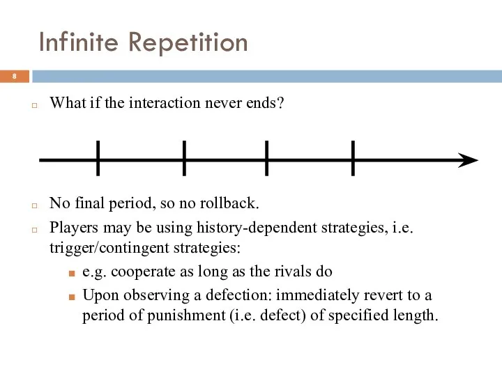 Infinite Repetition What if the interaction never ends? No final period,