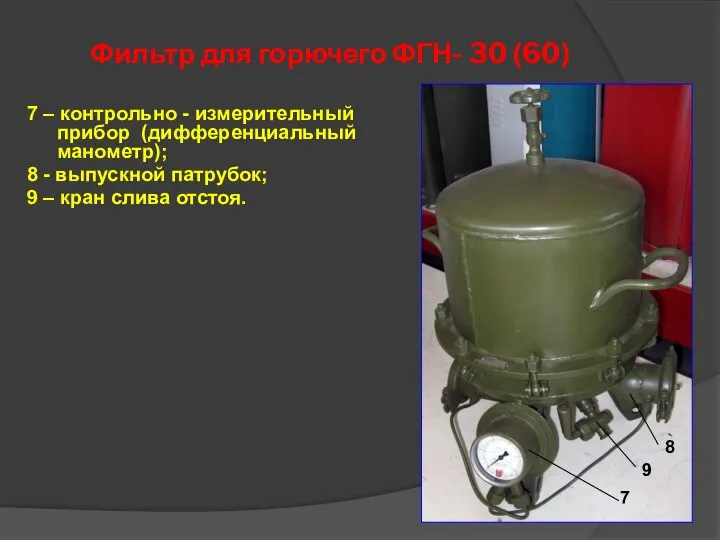 Фильтр для горючего ФГН- 30 (60) 7 – контрольно - измерительный