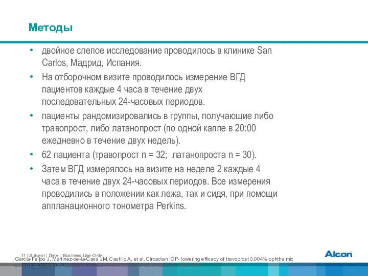 Методы двойное слепое исследование проводилось в клинике San Carlos, Мадрид, Испания.