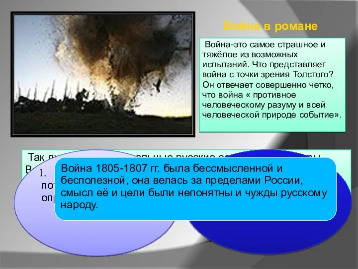 Война в романе Война-это самое страшное и тяжёлое из возможных испытаний.