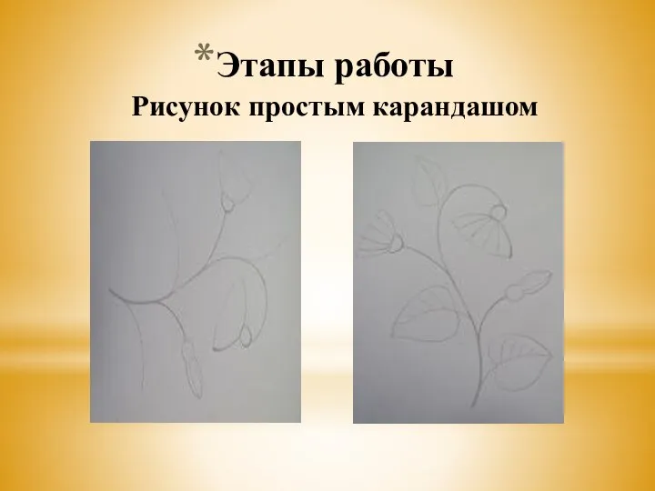 Этапы работы Рисунок простым карандашом