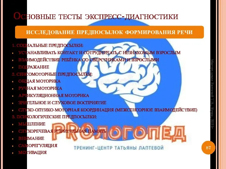 Основные тесты экспресс-диагностики 1. СОЦИАЛЬНЫЕ ПРЕДПОСЫЛКИ: УСТАНАВЛИВАТЬ КОНТАКТ И СОТРУДНИЧАТЬ С