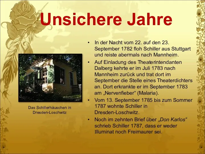 Unsichere Jahre In der Nacht vom 22. auf den 23. September