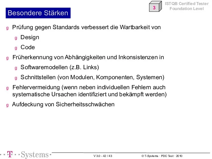 Besondere Stärken Prüfung gegen Standards verbessert die Wartbarkeit von Design Code