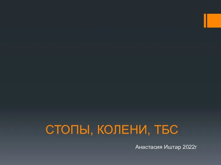 СТОПЫ, КОЛЕНИ, ТБС Анастасия Иштар 2022г