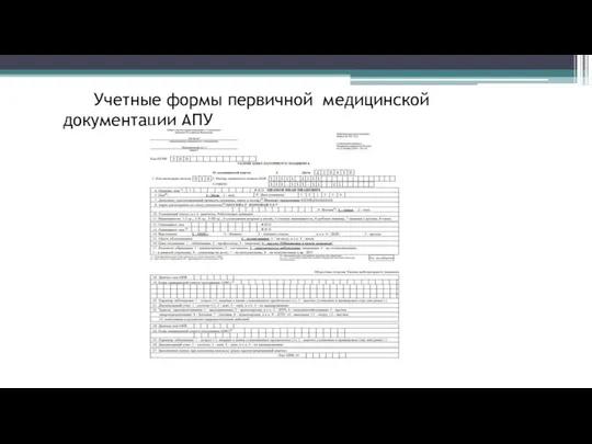 Учетные формы первичной медицинской документации АПУ Талон амбулаторного пациента (форма № 025-12/у-04)