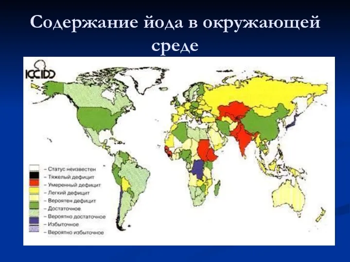 Содержание йода в окружающей среде