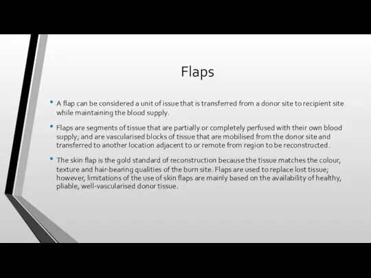 Flaps A flap can be considered a unit of issue that